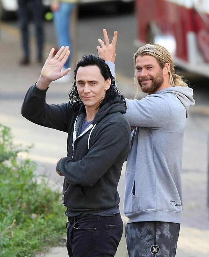 (Loki and thor)chris Hemsworth and Tom Hiddleston
