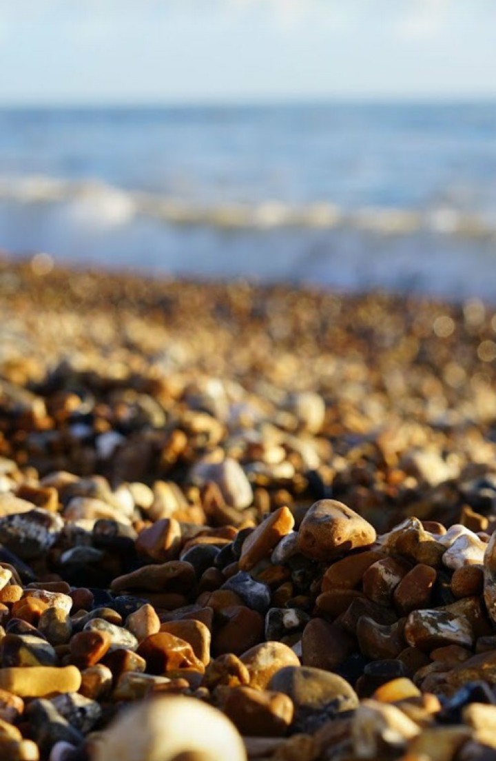 Stone beach with sea