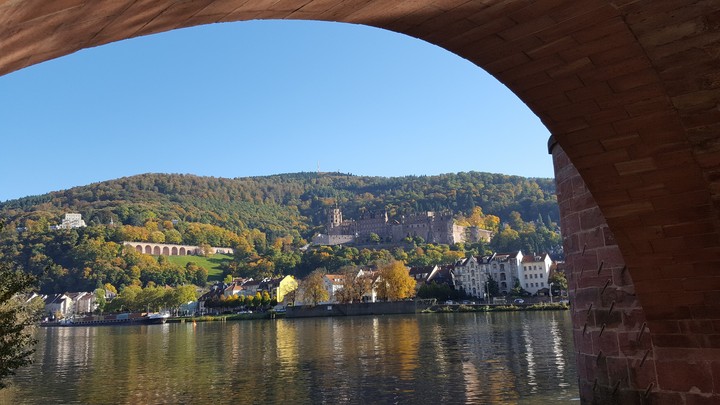 Heidelberg under the old bridge -  Castle view