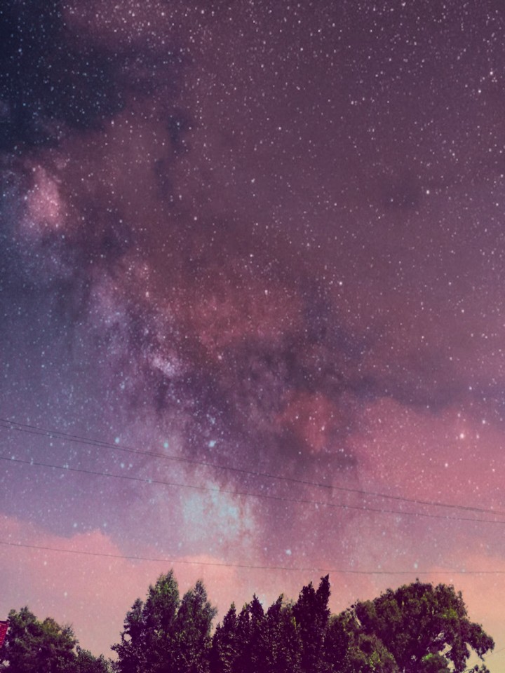 purple sky with stars