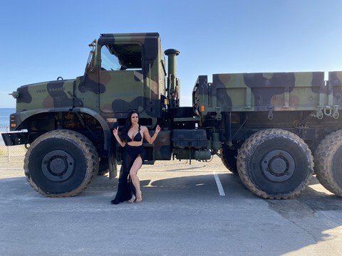 army vehicle in Miami beach