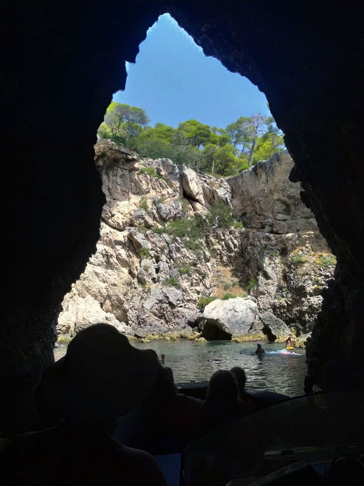 a beach in the rocks