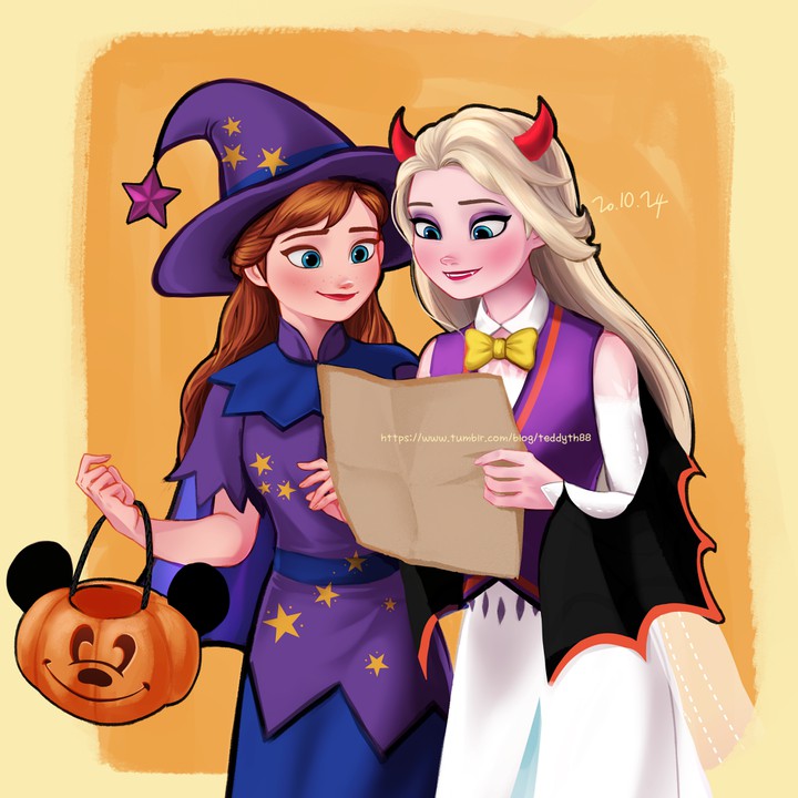 ELSA AND ANNA LOOKING FOR HALLOWEEN