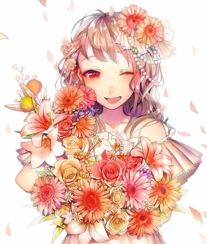 girl with beautiful bouquet❤