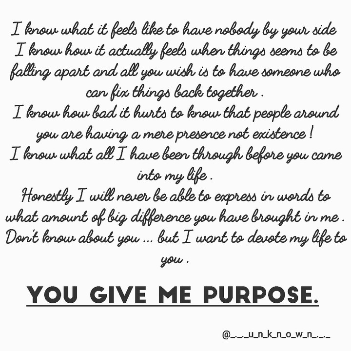 YOU GIVE ME PURPOSE ( Part - 1 )