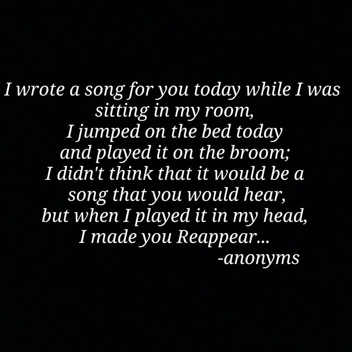 A song for you...