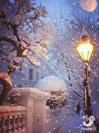 latern in the snow