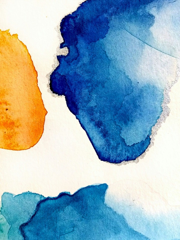 Blue and orange watercolors