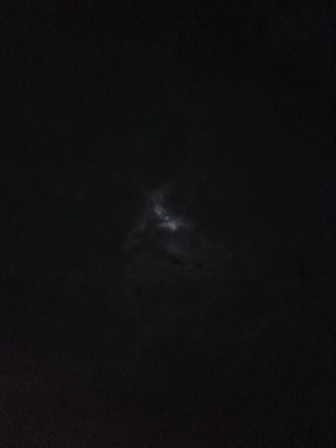 the moon at night in the sky
