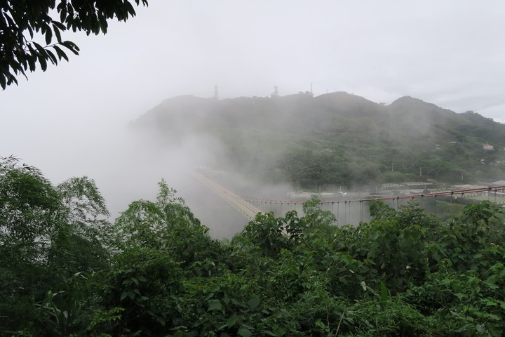 Suspension bridge in the clouds