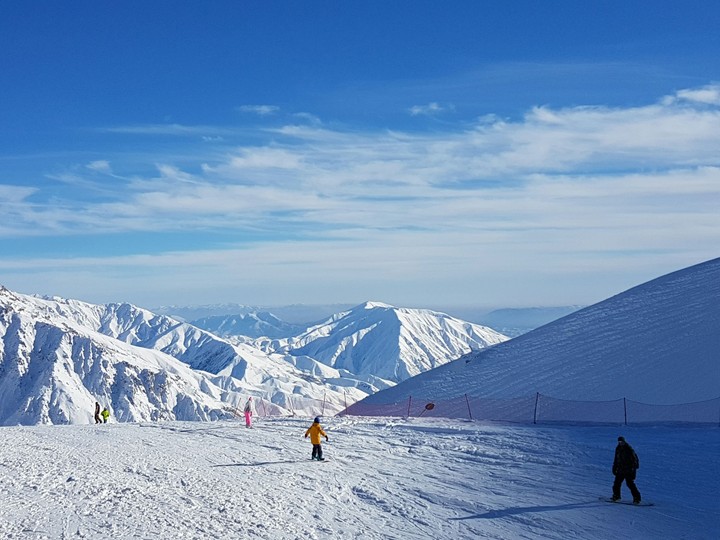 blue snow and sky