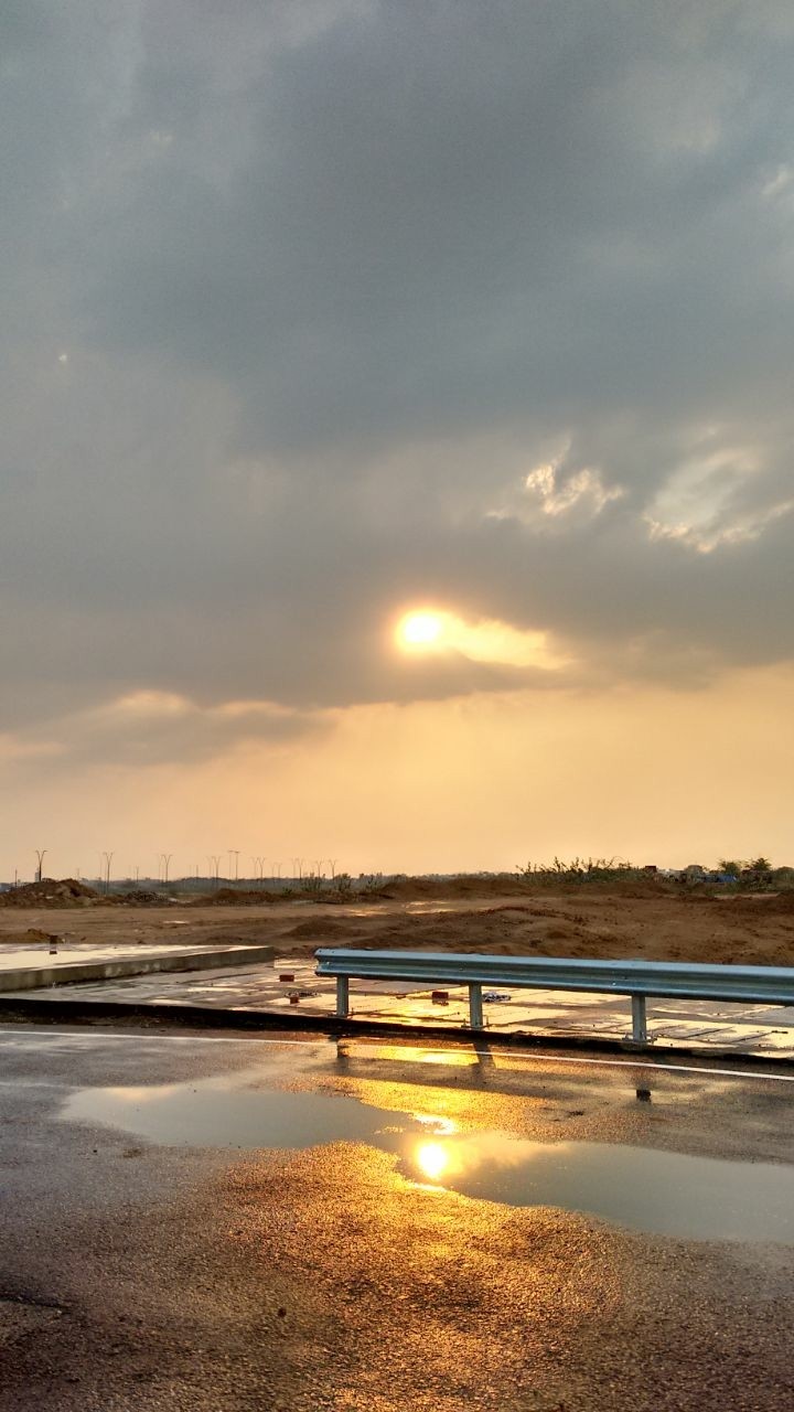 sun set after rain