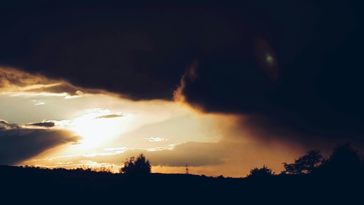 Rain during the sunset