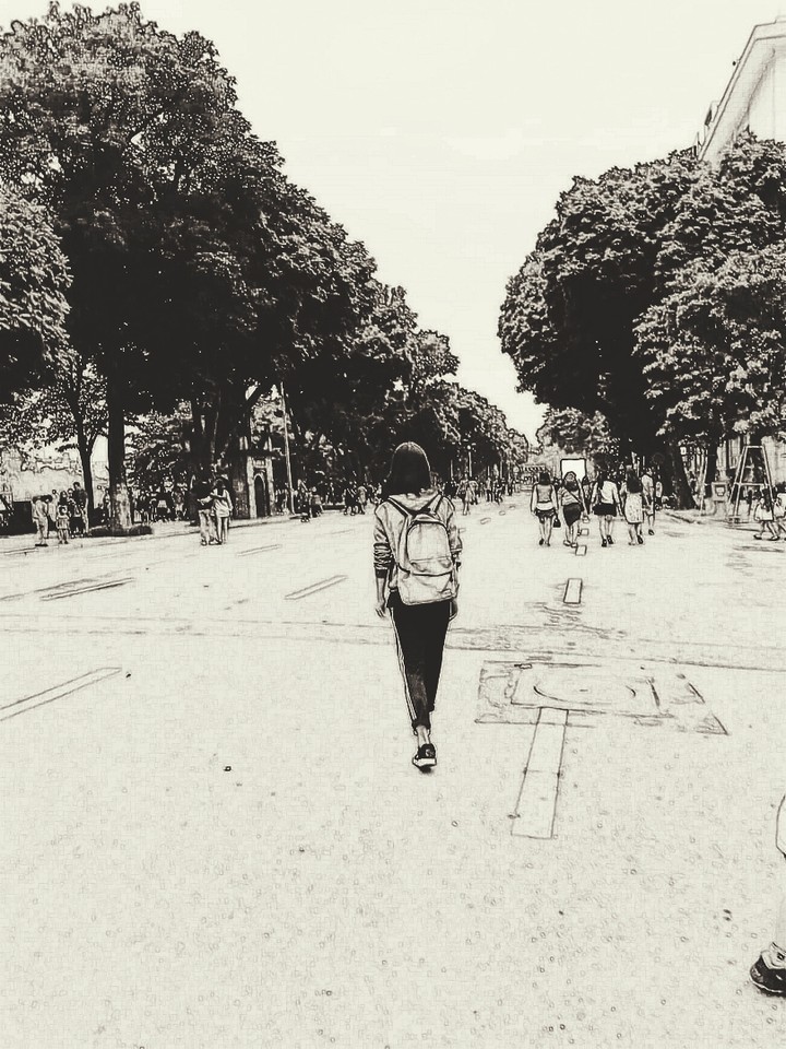 walking on the street