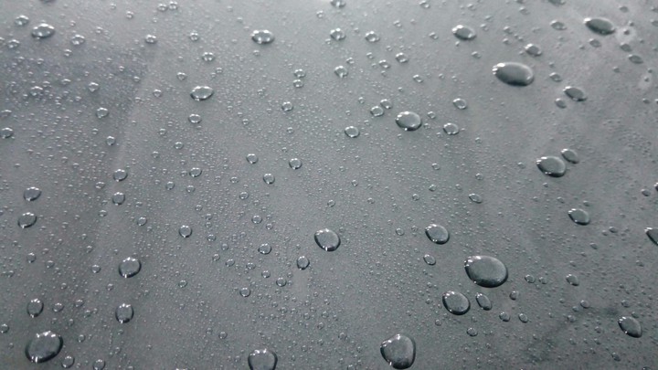 Drops of water on glass