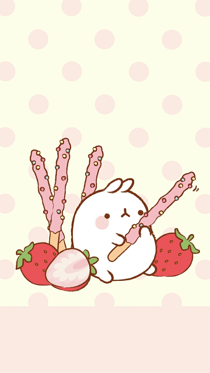 cute rabbit with strawberry poki