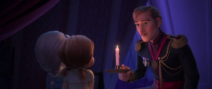 King Agnarr and little Anna and Elsa