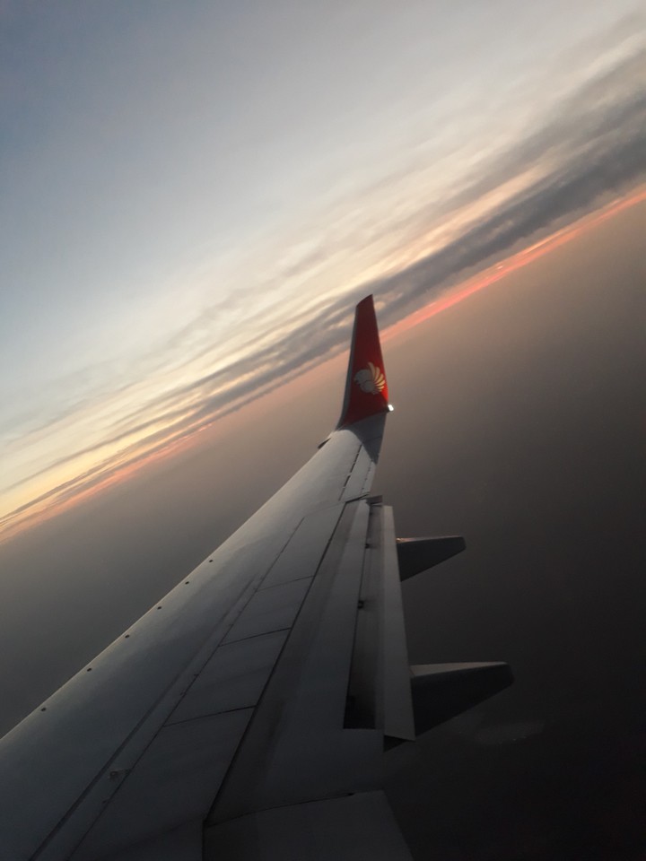 sunrise through a glass view