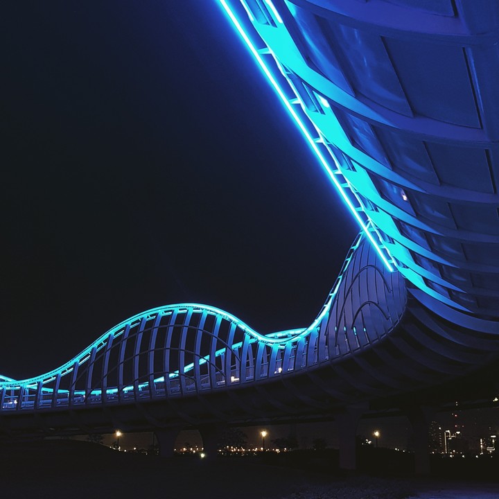 parking my car under this wonderful bridge inDubai