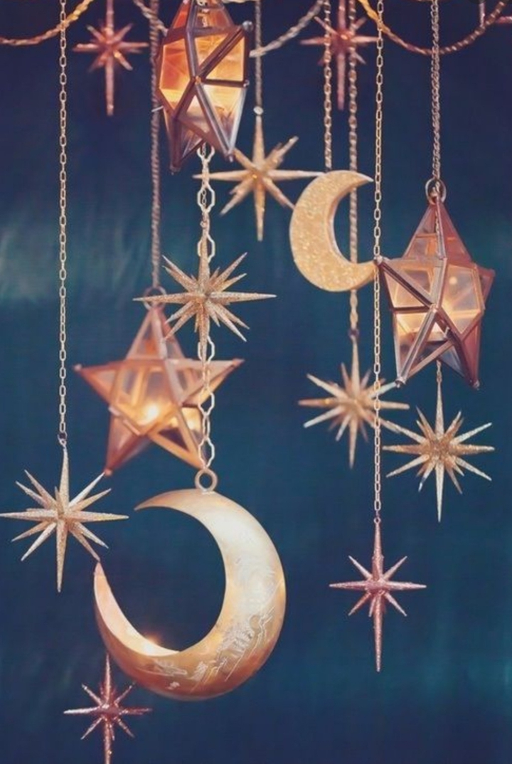 Moon and stars
