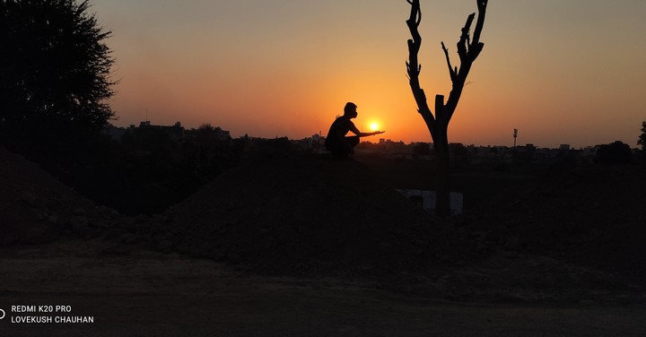 sunset by hand