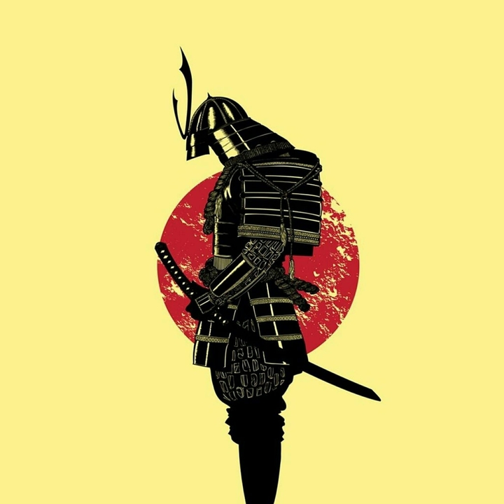 Samurai Rising Sun Background