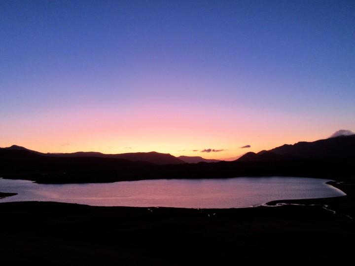 sunset over the lake