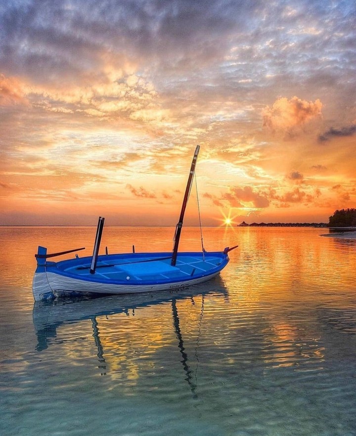 blue boat...
