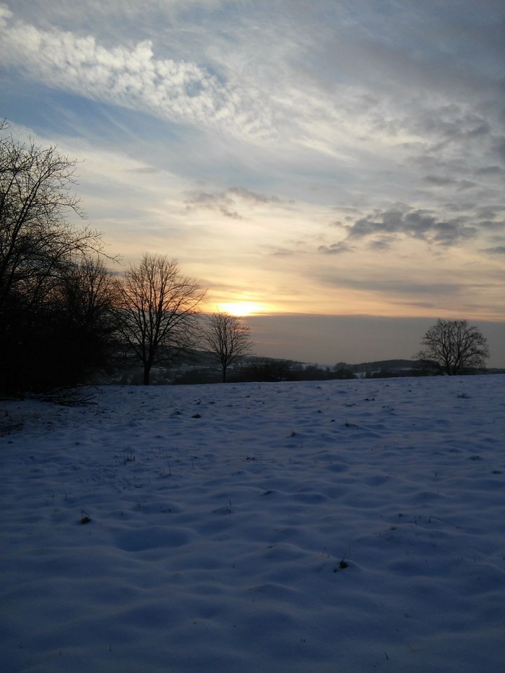 Sunset in winter