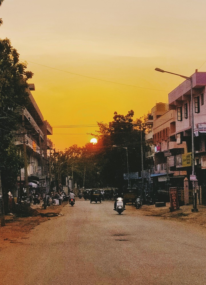 Sunset.