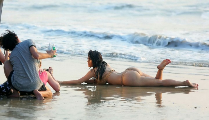 Kim Kardashian Beach Modeling