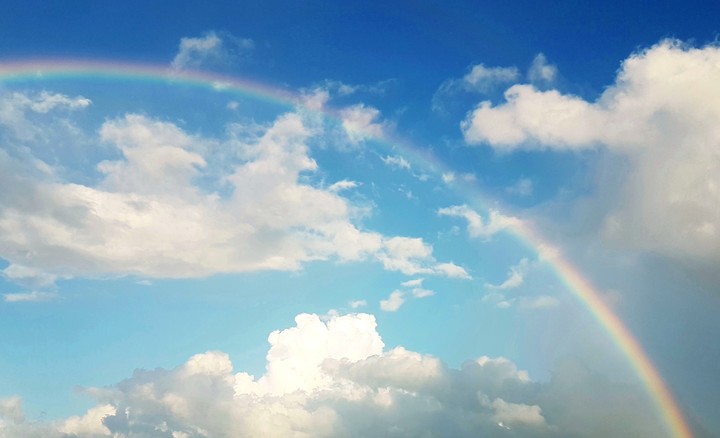 rainbow and blue sky