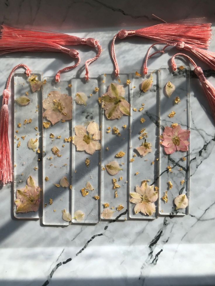 Resin Floral Bookmarks