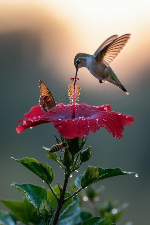 bird, pink वॉलपेपर