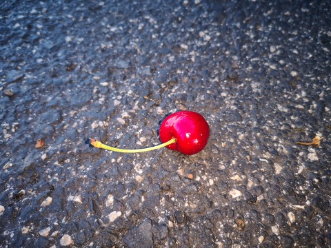 cherry on the road