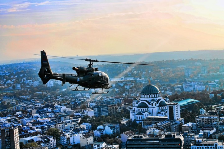 Helicopter over Belgrade
