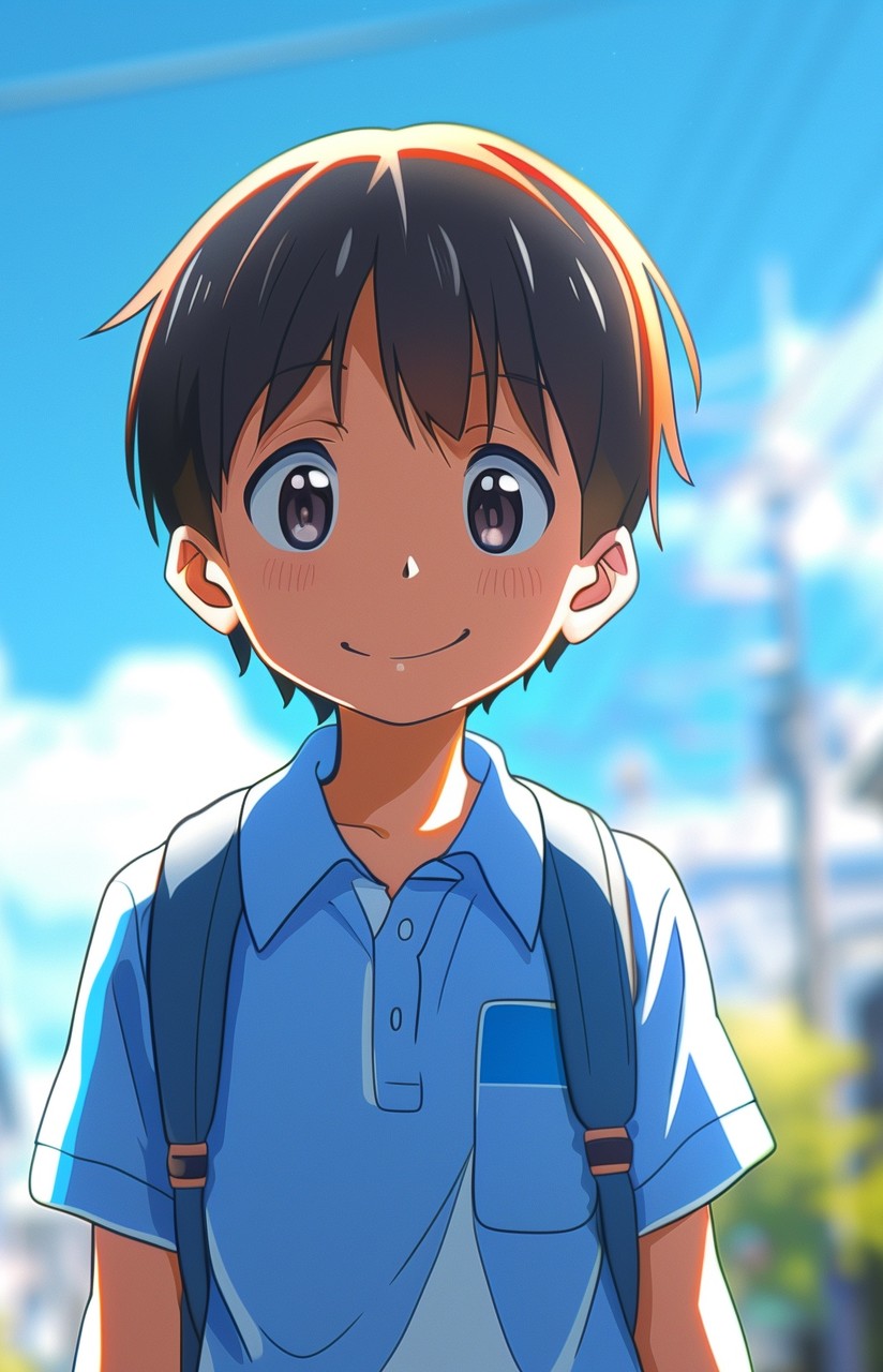 Boy anime school
