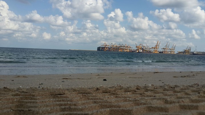 Cloudy beach