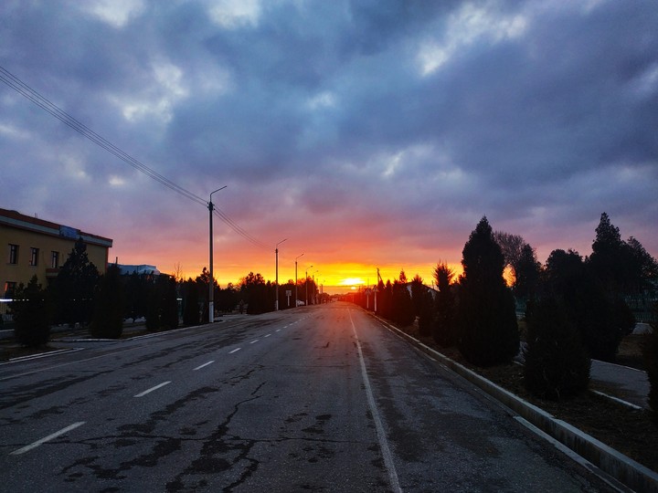 Sunset in the city